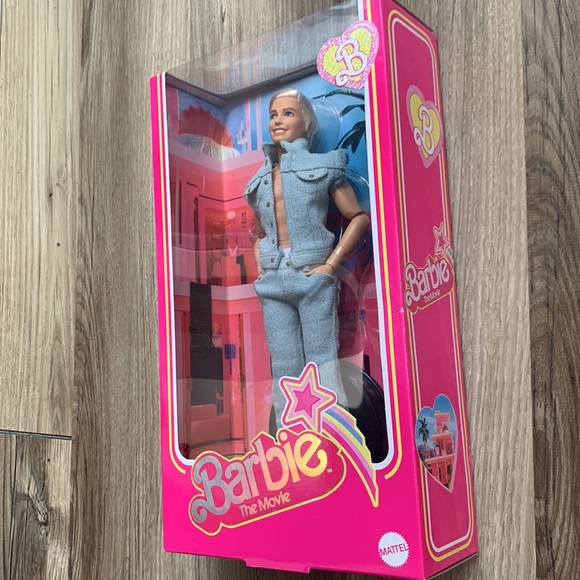 Barbie The Movie Collectible Ken Doll Wearing Denim New Mattel - Picture 2 of 7